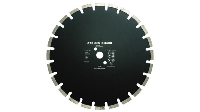 Zyklon kombi 300mm asfalt/betong støydempet 25,4mm
